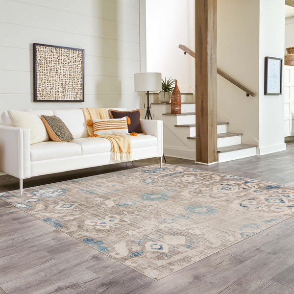 Heritage Retreat Collection Area Rug -  Chalet Square Dark Gray  lifestyle 16