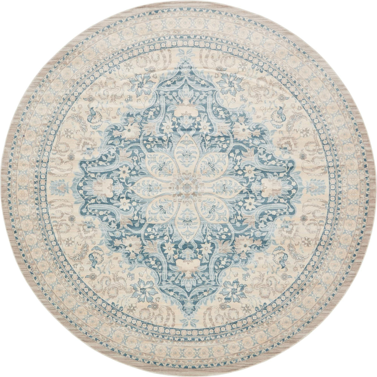 Heritage Retreat Collection Area Rug -  Pavilion Round Beige  lifestyle 11