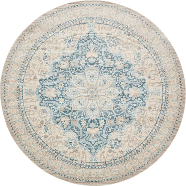 Heritage Retreat Collection Area Rug -  Pavilion Round Beige  lifestyle 11