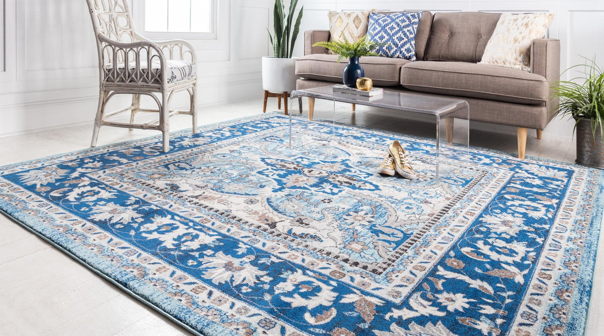 Antique Tapestry Collection Area Rug -  Windsor Square Blue  lifestyle 88
