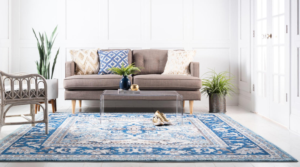 Antique Tapestry Collection Area Rug -  Windsor Square Blue  lifestyle 96