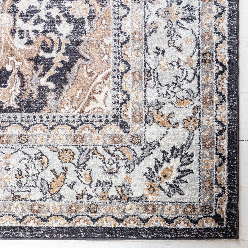 Antique Tapestry Collection Area Rug -  Windsor Runner Charcoal  lifestyle 114