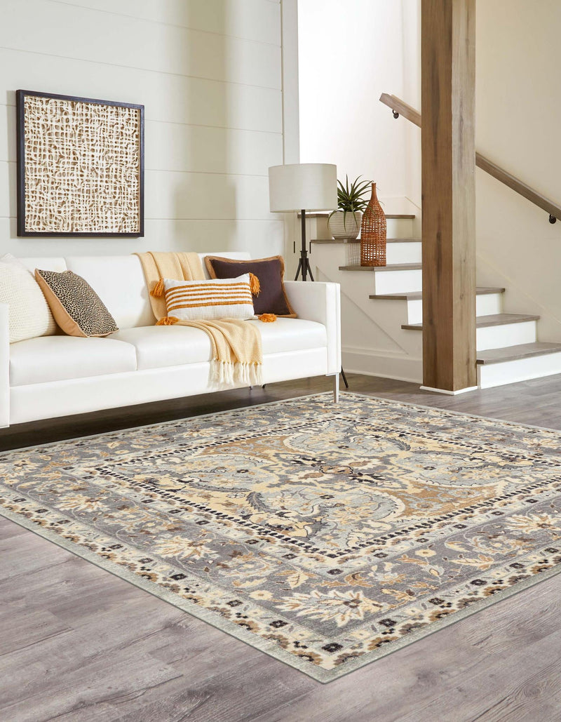 Antique Tapestry Collection Area Rug -  Windsor Square Silver  lifestyle 38