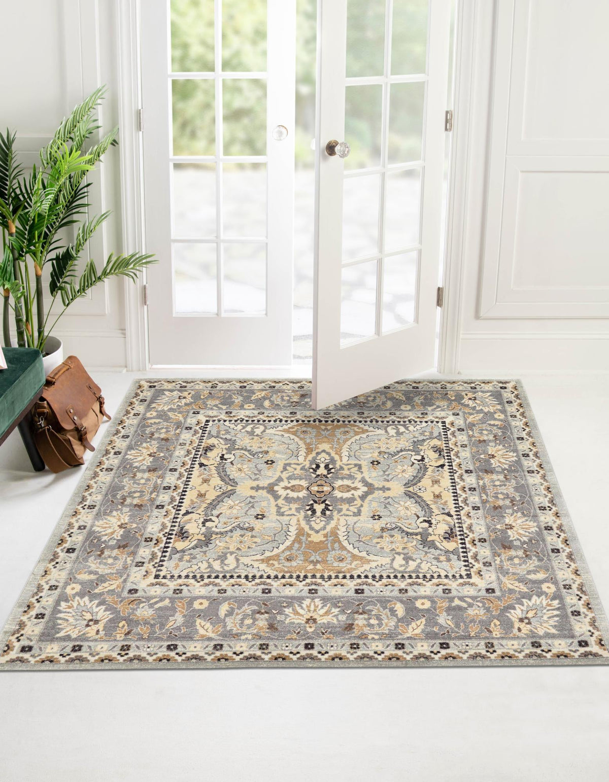 Antique Tapestry Collection Area Rug -  Windsor Square Silver  lifestyle 40