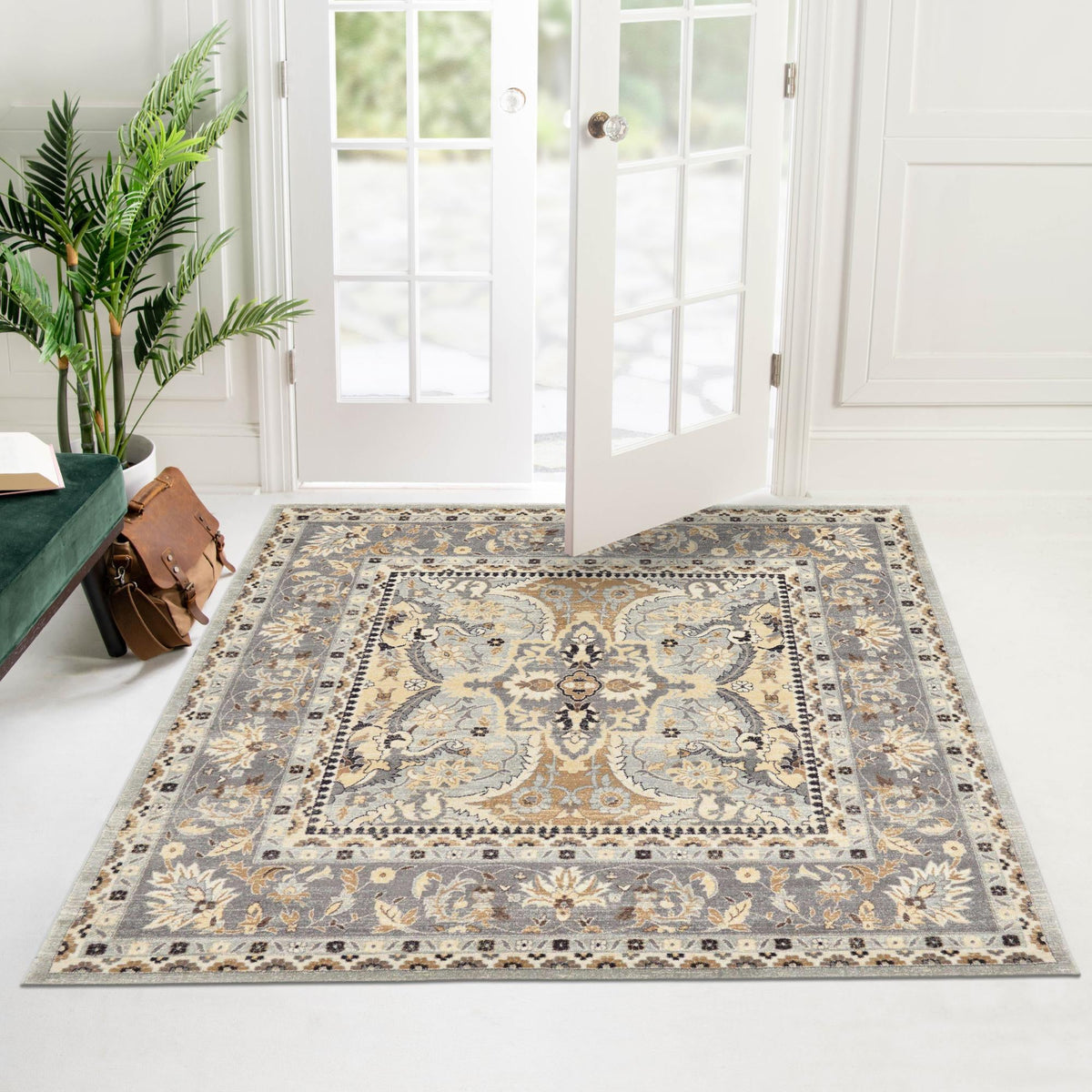Antique Tapestry Collection Area Rug -  Windsor Square Silver  lifestyle 56