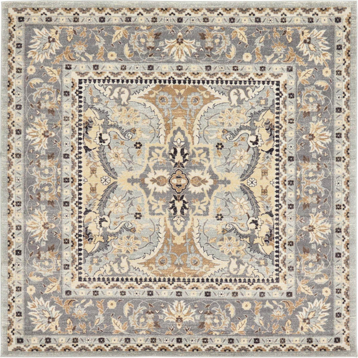 Antique Tapestry Collection Area Rug -  Windsor Square Silver  lifestyle 32
