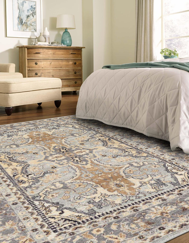 Antique Tapestry Collection Area Rug -  Windsor Rectangle Silver  lifestyle 15