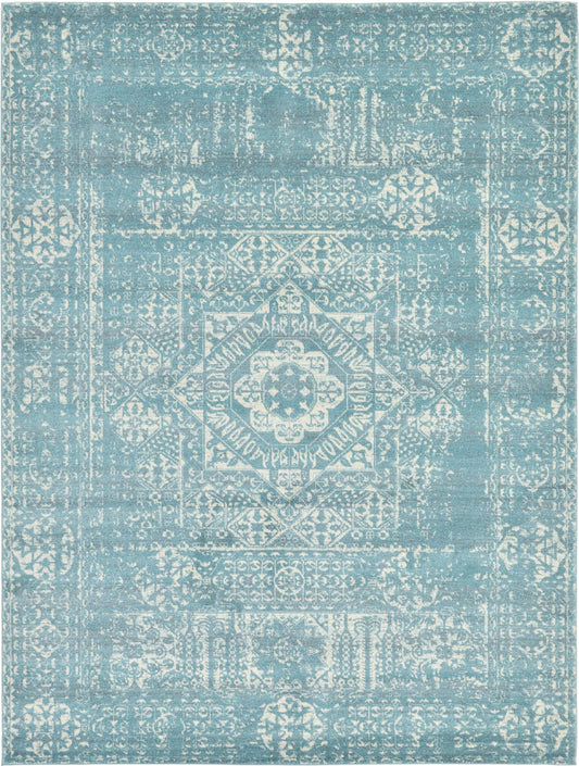 Antique Tapestry Collection Area Rug -  Chantilly Rectangle Light Blue Main
