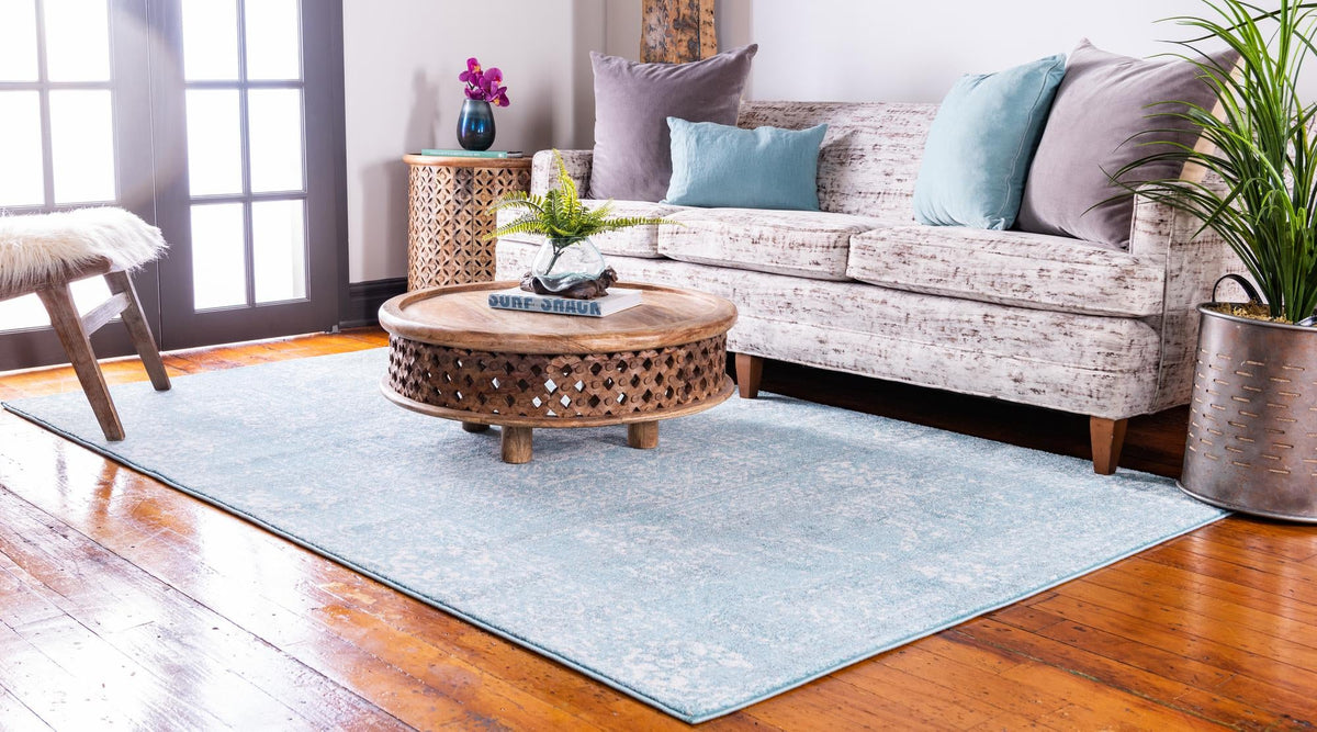 Antique Tapestry Collection Area Rug -  Chantilly Rectangle Light Blue  lifestyle 7