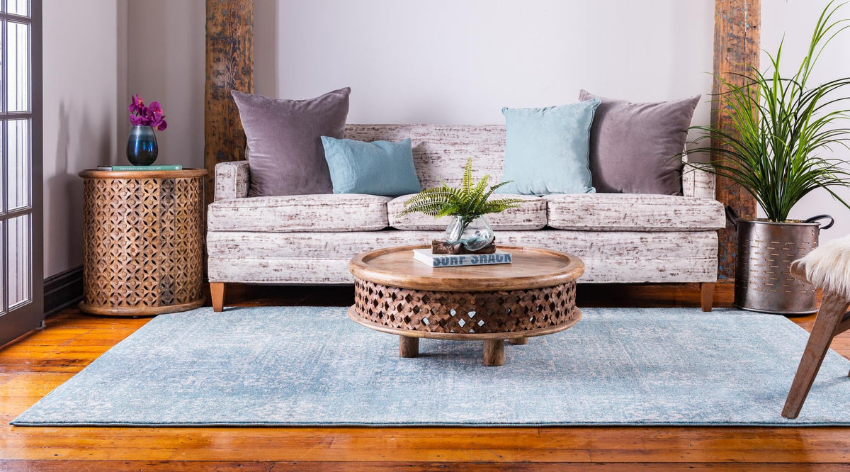 Antique Tapestry Collection Area Rug -  Chantilly Rectangle Light Blue  lifestyle 10