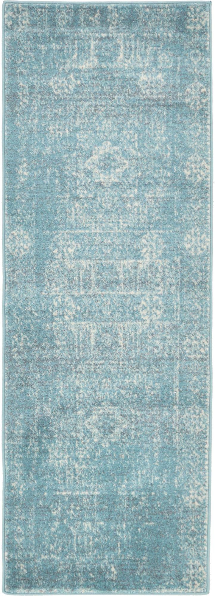 Antique Tapestry Collection Area Rug -  Chantilly Runner Light Blue  lifestyle 53
