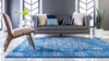 Antique Tapestry Collection Area Rug -  Chantilly Square Royal Blue  lifestyle 77
