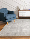 Antique Tapestry Collection Area Rug -  Chantilly Square Silver  lifestyle 78