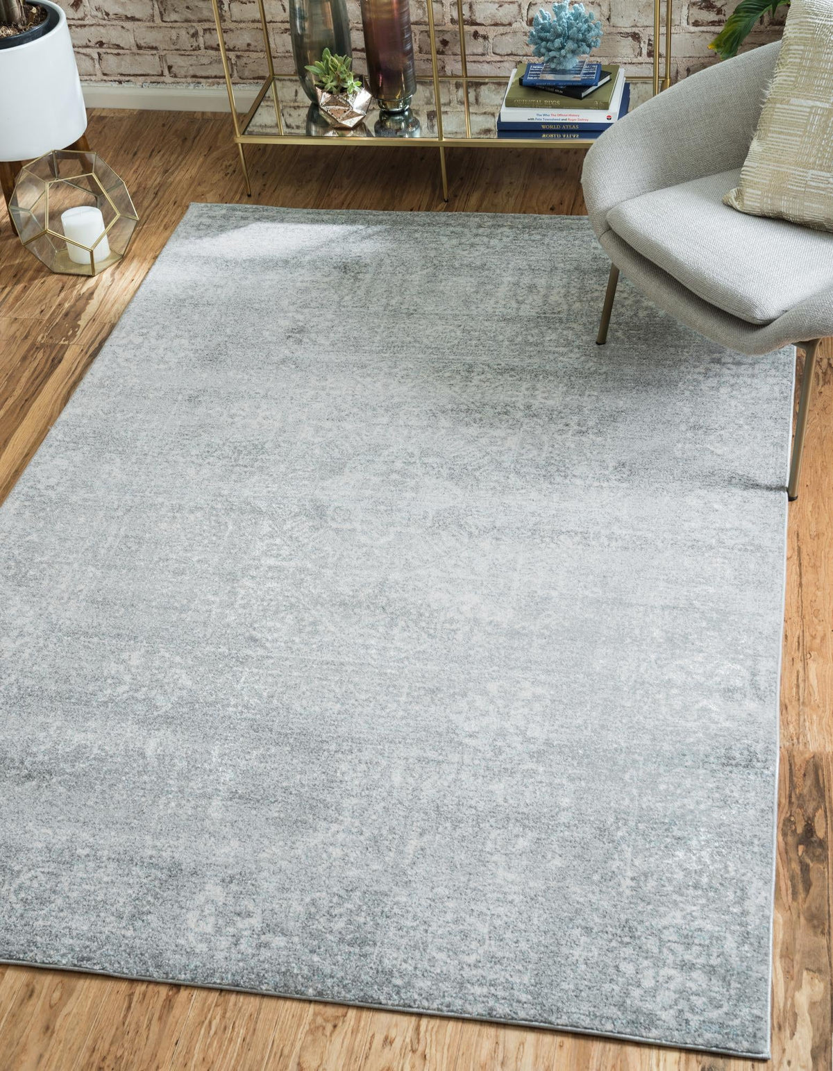 Antique Tapestry Collection Area Rug -  Chantilly Rectangle Silver  lifestyle 5