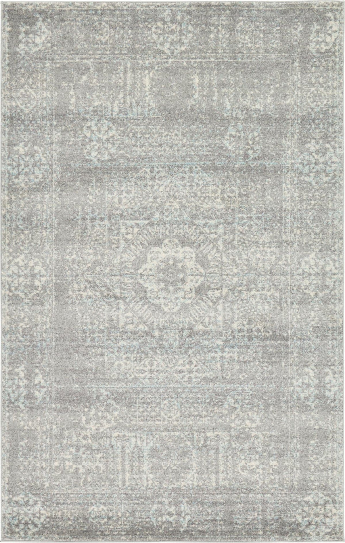 Antique Tapestry Collection Area Rug -  Chantilly Rectangle Silver  lifestyle 2