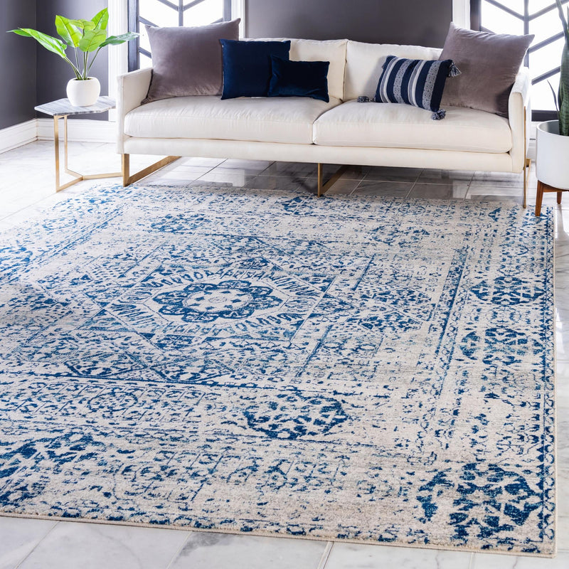 Antique Tapestry Collection Area Rug -  Chantilly Square Ivory  lifestyle 60
