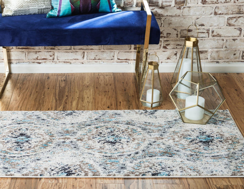 Antique Tapestry Collection Area Rug -  Hampton Runner Ivory  lifestyle 25