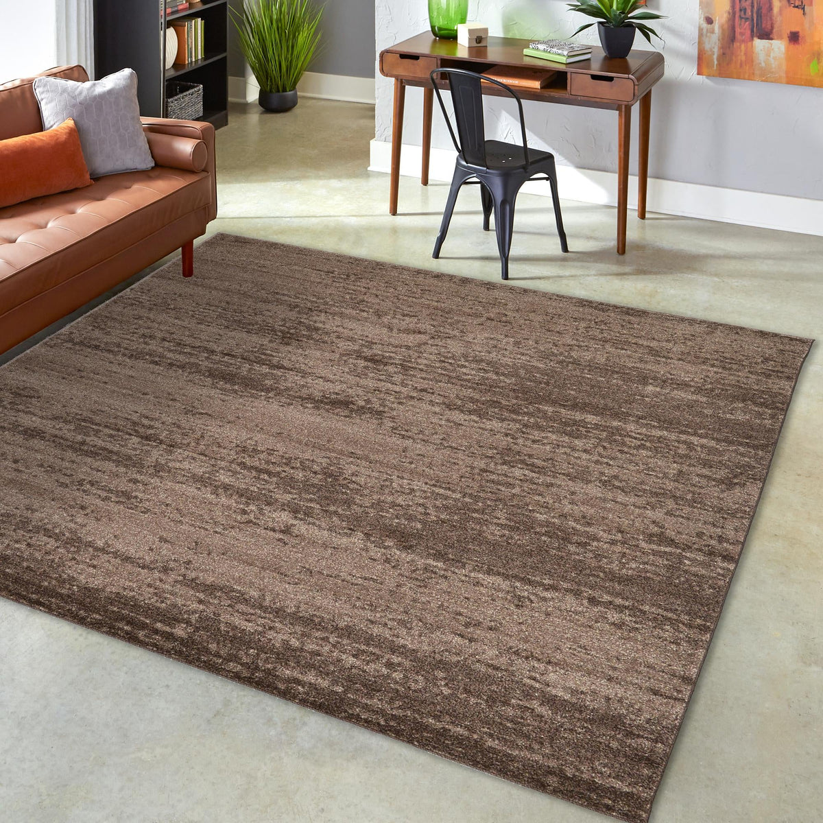 Studio Haven Collection Area Rug -  Gallery (Brown) Square Brown  lifestyle 64
