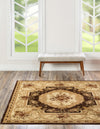 Versailles Elegance Collection Area Rug -  Louveciennes (Brown) Square Brown  lifestyle 18