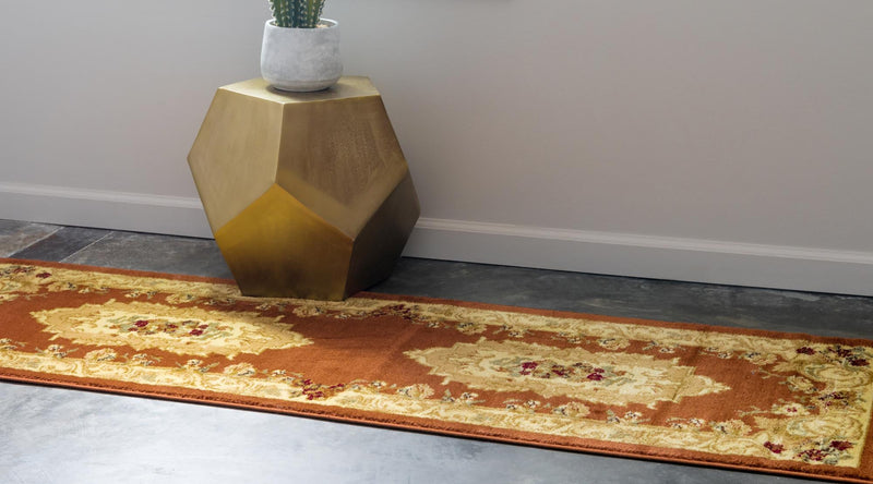 Versailles Elegance Collection Area Rug -  Louveciennes (Brick Red) Runner Brick Red  lifestyle 26