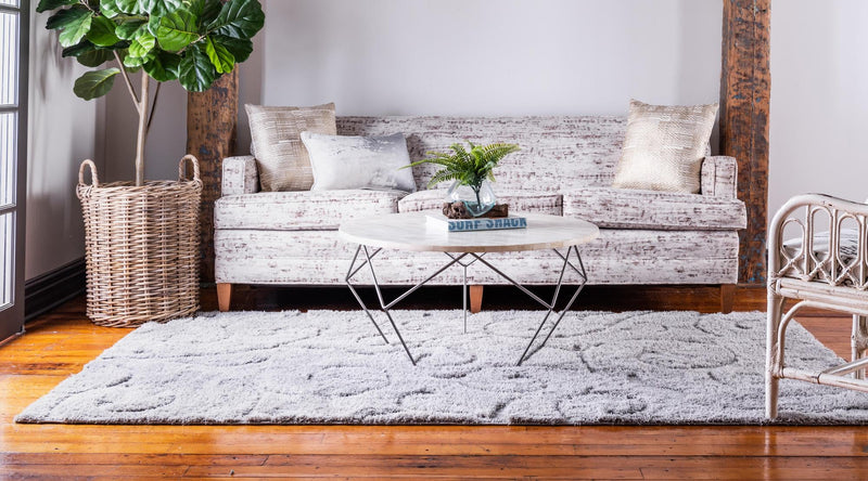Botanical Bliss Shag Collection Area Rug - Blossomdale Rectangle Light Gray  lifestyle 31