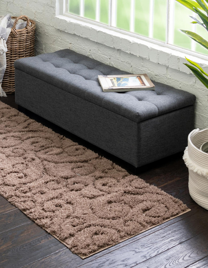 Botanical Bliss Shag Collection Area Rug - Blossomdale Runner Brown  lifestyle 57