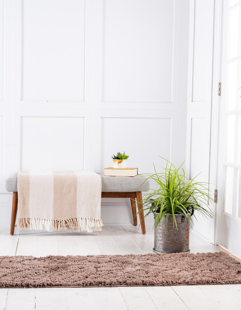 Botanical Bliss Shag Collection Area Rug - Blossomdale Runner Brown  lifestyle 62