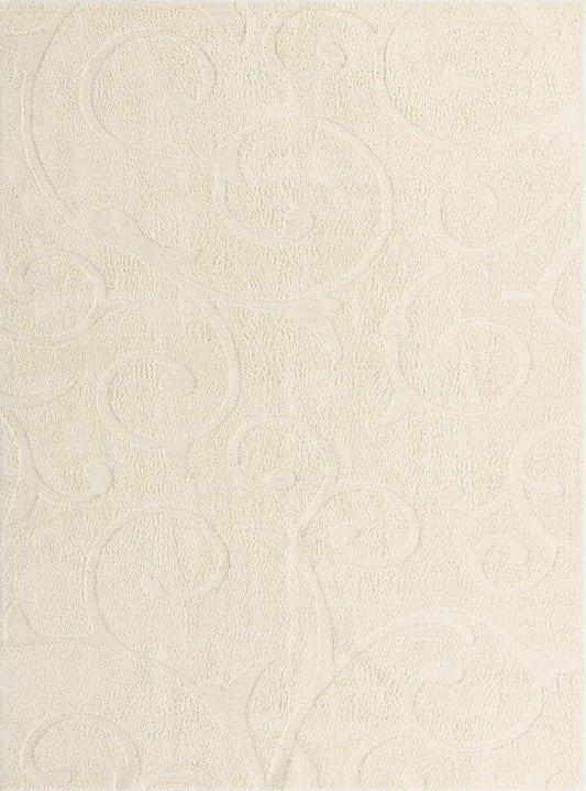 Botanical Bliss Shag Collection Area Rug - Blossomdale Rectangle Ivory Main