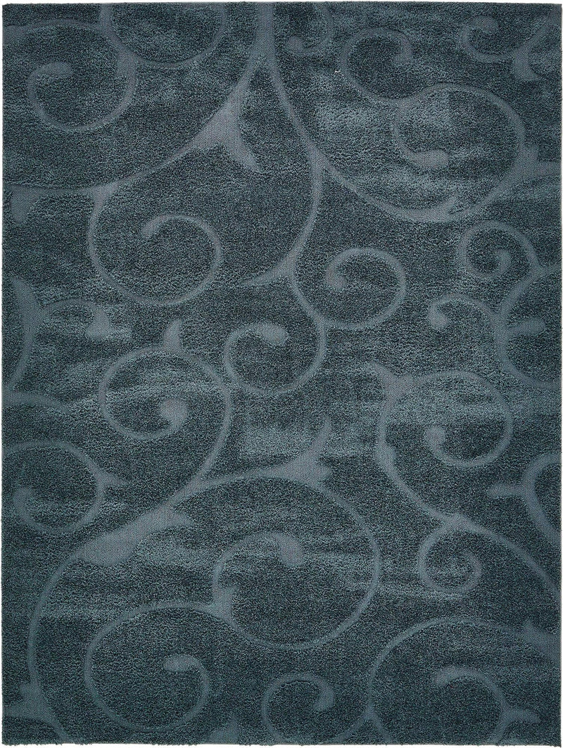Botanical Bliss Shag Collection Area Rug - Blossomdale Rectangle Blue  lifestyle 7