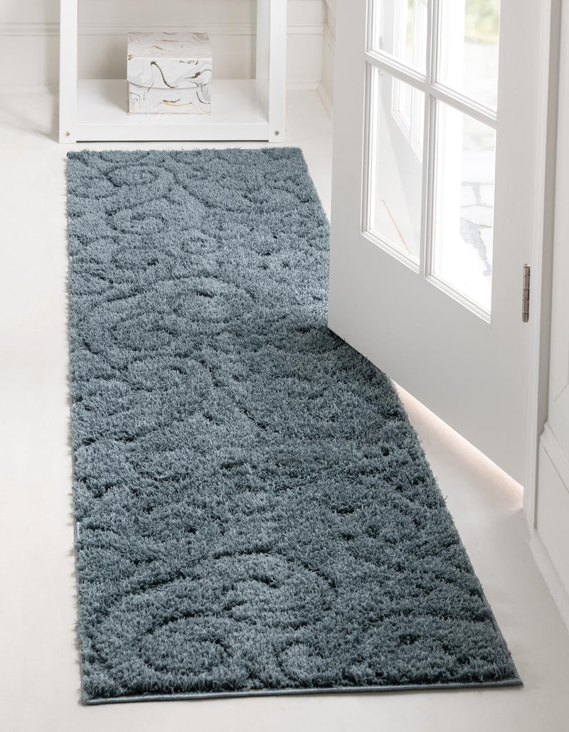 Botanical Bliss Shag Collection Area Rug - Blossomdale Runner Blue  lifestyle 162