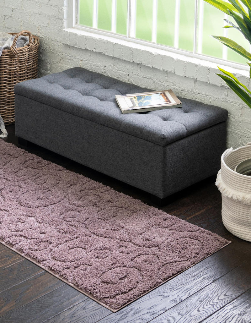 Botanical Bliss Shag Collection Area Rug - Blossomdale Runner Violet  lifestyle 177