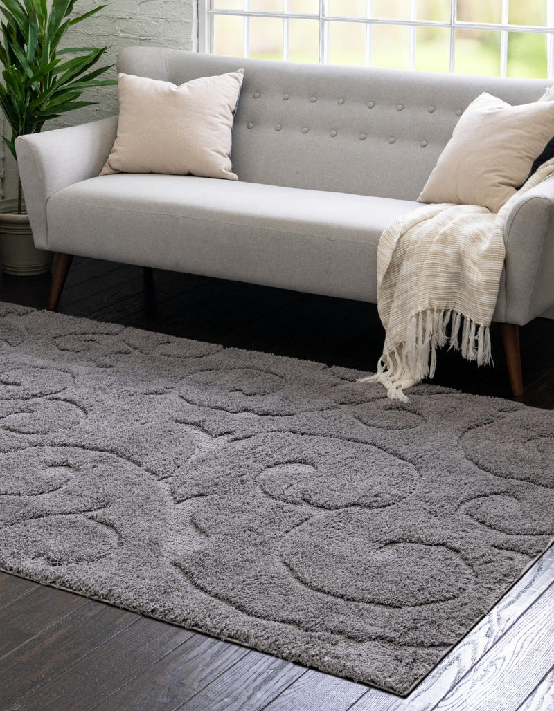 Botanical Bliss Shag Collection Area Rug - Blossomdale Rectangle Dark Gray  lifestyle 26