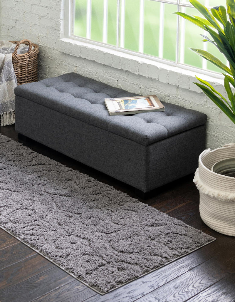 Botanical Bliss Shag Collection Area Rug - Blossomdale Runner Dark Gray  lifestyle 178