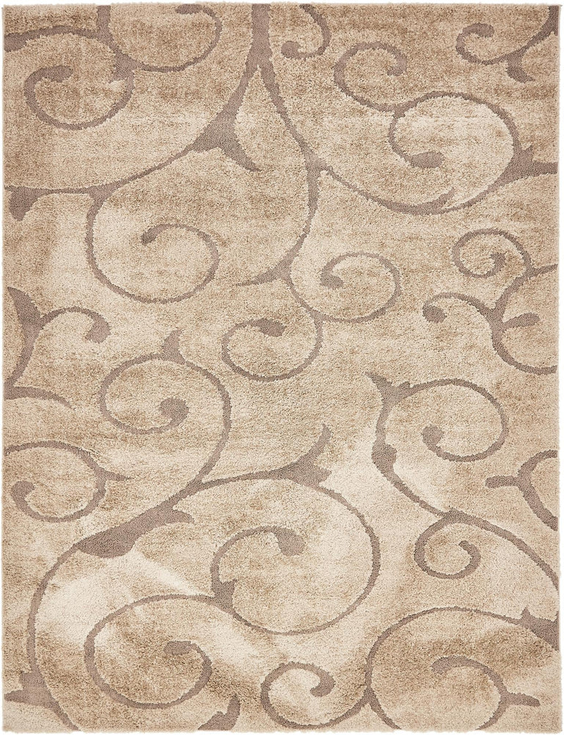 Botanical Bliss Shag Collection Area Rug - Blossomdale Rectangle Light Brown  lifestyle 11