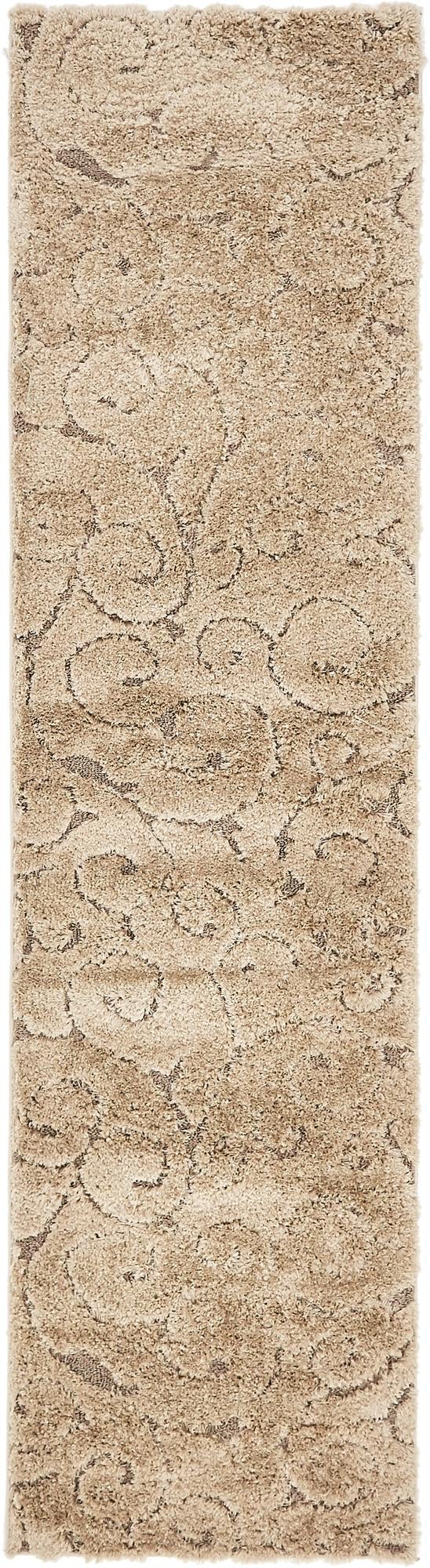 Botanical Bliss Shag Collection Area Rug - Blossomdale Runner Light Brown  lifestyle 180