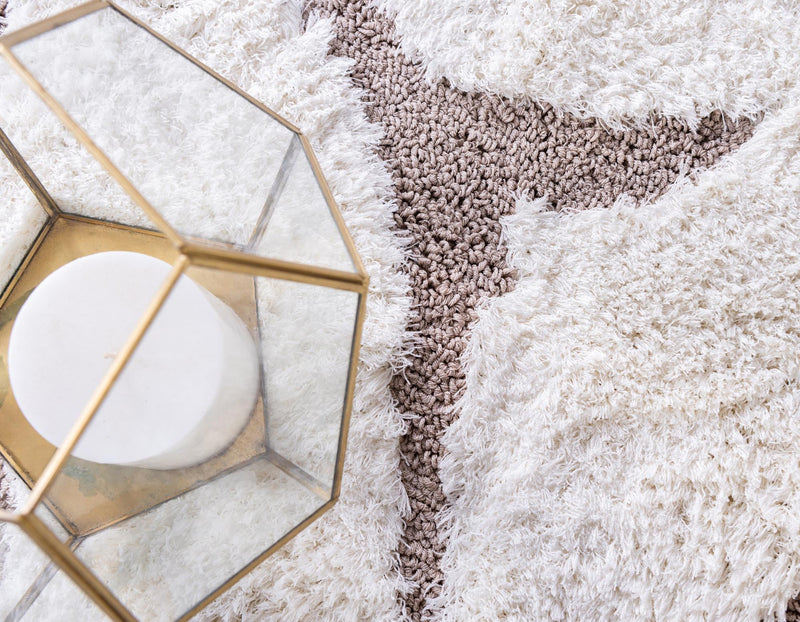Botanical Bliss Shag Collection Area Rug - Blossomdale Rectangle Ivory Brown  lifestyle 61