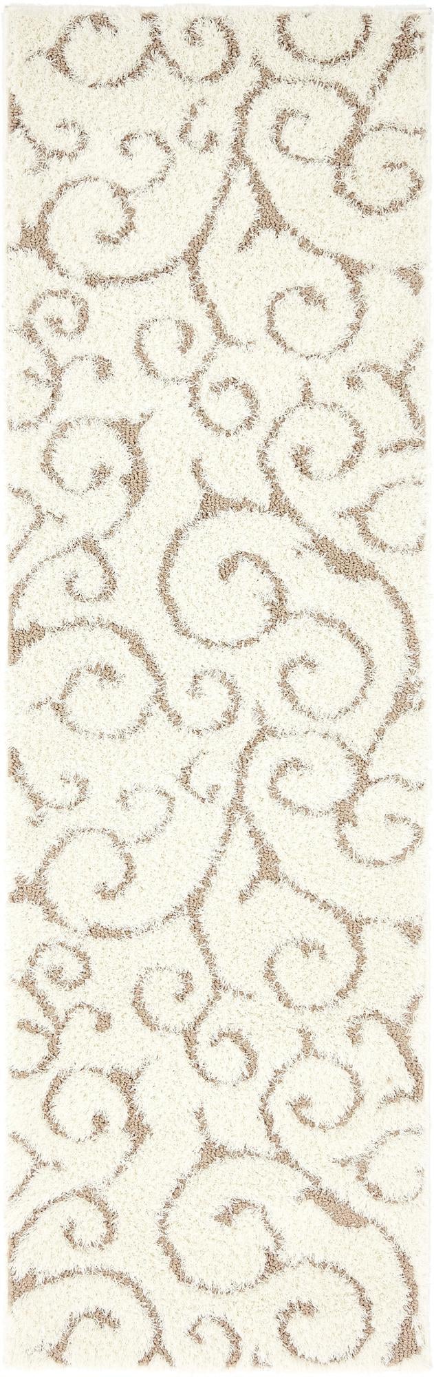 Botanical Bliss Shag Collection Area Rug - Blossomdale Runner Brown and Ivory  lifestyle 172