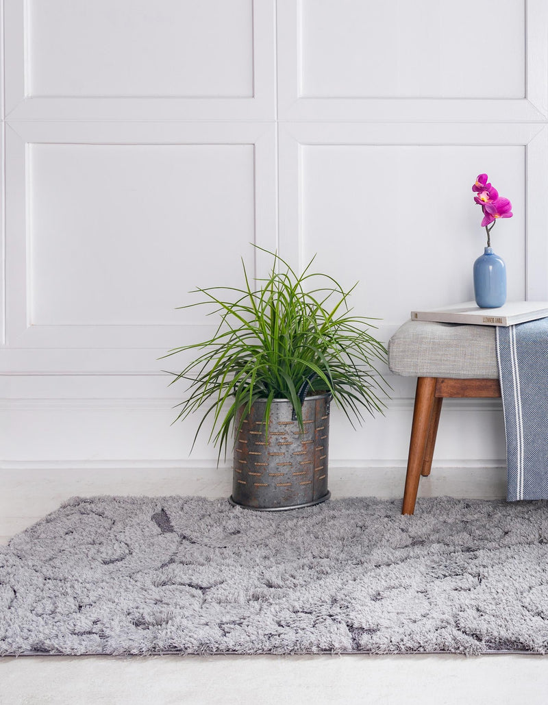 Botanical Bliss Shag Collection Area Rug - Blossomdale Runner Light Gray and Gray  lifestyle 61