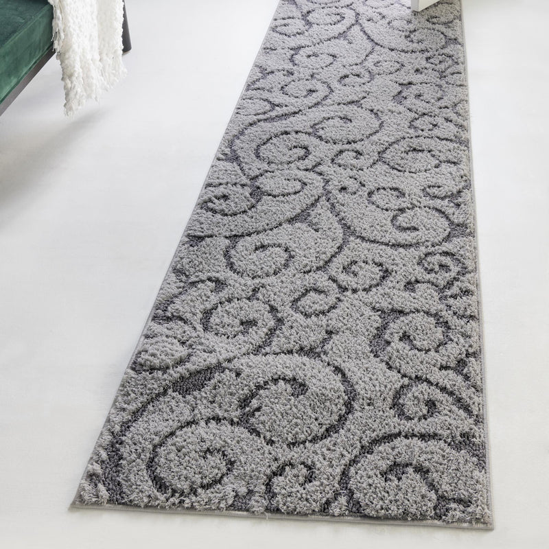 Botanical Bliss Shag Collection Area Rug - Blossomdale Runner Light Gray and Gray  lifestyle 116