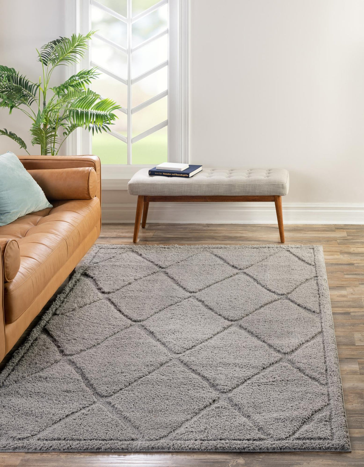 Trellis Haven Collection Area Rug - Havenwood Rectangle Gray  lifestyle 2