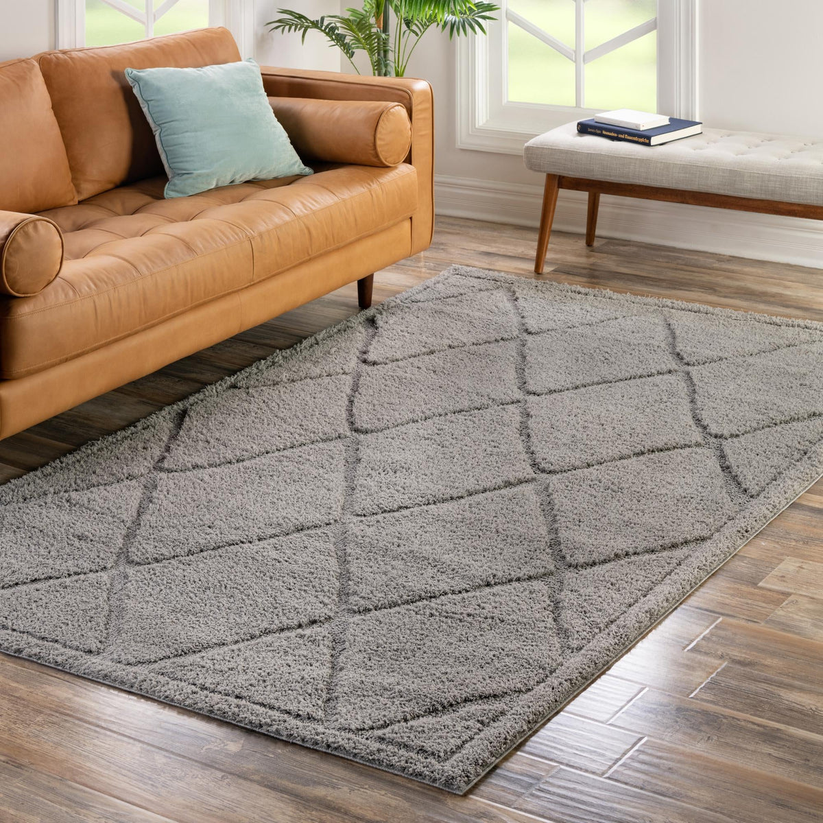 Trellis Haven Collection Area Rug - Havenwood Rectangle Gray  lifestyle 72