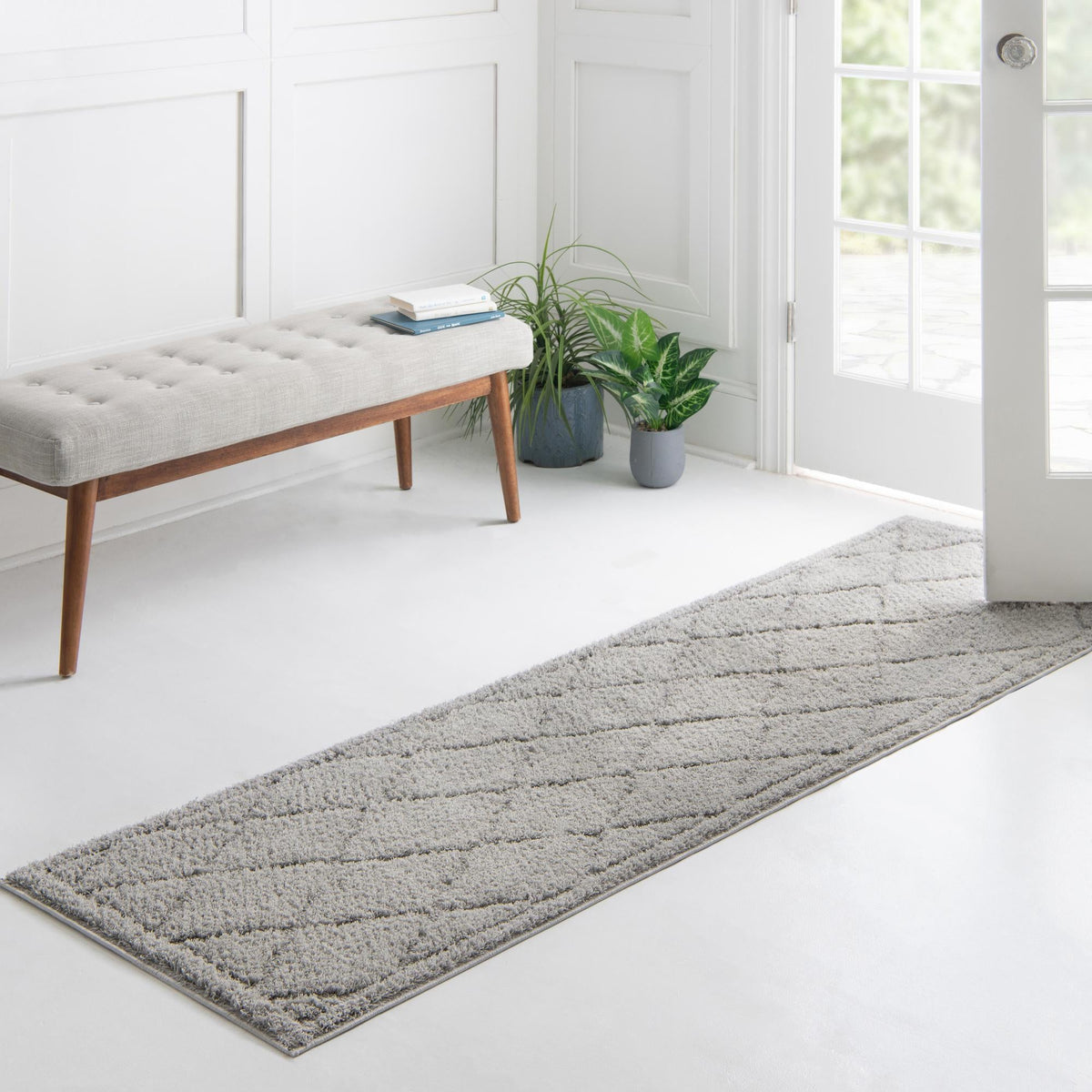 Trellis Haven Collection Area Rug - Havenwood Runner Gray  lifestyle 125