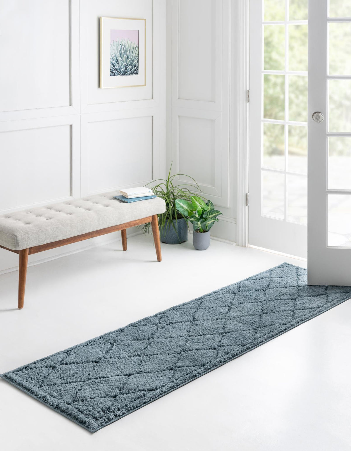 Trellis Haven Collection Area Rug - Havenwood Runner Light Blue  lifestyle 85