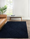 Trellis Haven Collection Area Rug - Havenwood Rectangle Navy Blue  lifestyle 5
