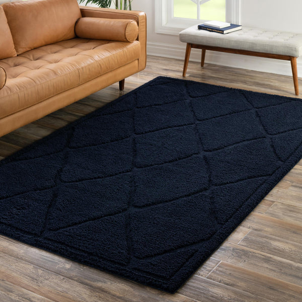 Trellis Haven Collection Area Rug - Havenwood Rectangle Navy Blue  lifestyle 73