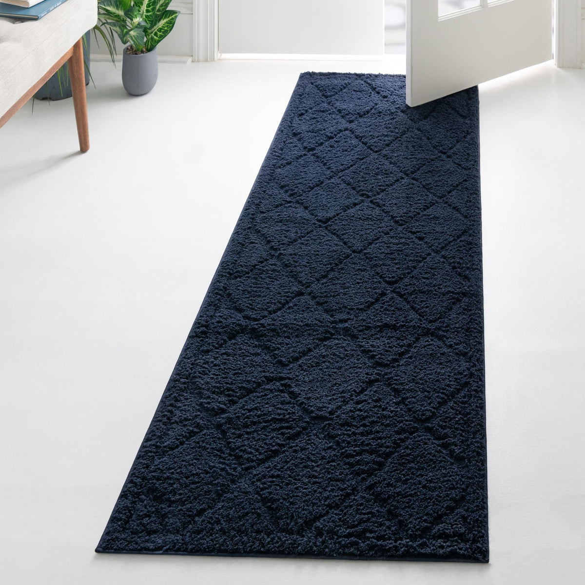 Trellis Haven Collection Area Rug - Havenwood Runner Navy Blue  lifestyle 122