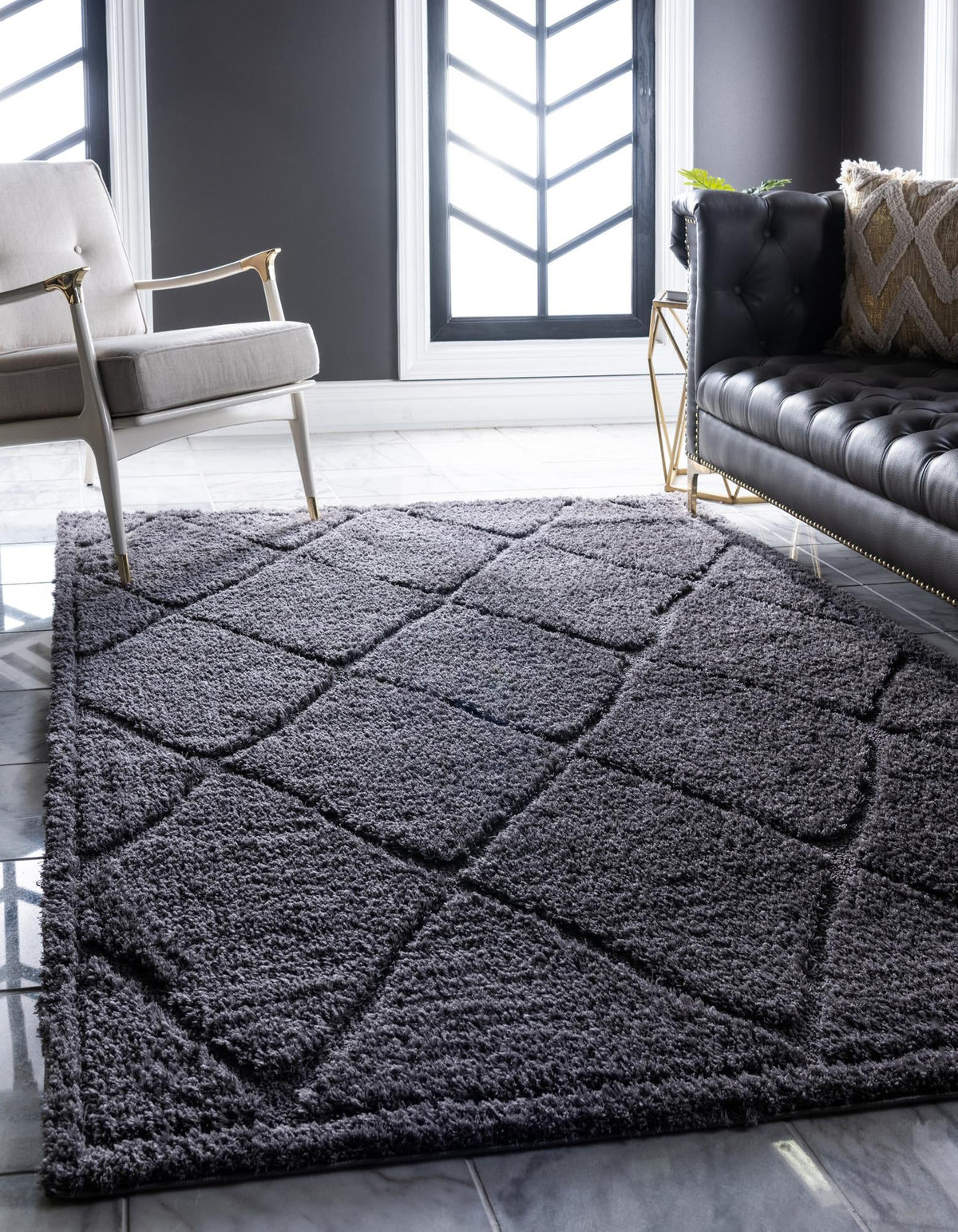 Trellis Haven Collection Area Rug - Havenwood Rectangle Dark Gray  lifestyle 6