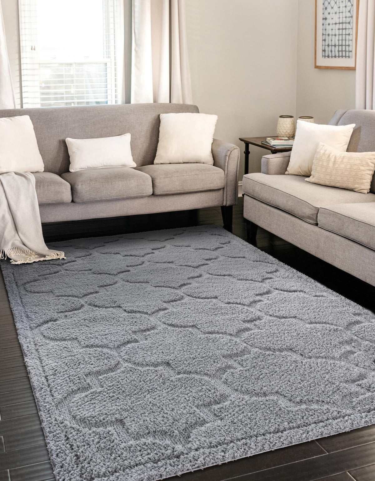 Trellis Haven Collection Area Rug -  Havencrest Rectangle Gray  lifestyle 2