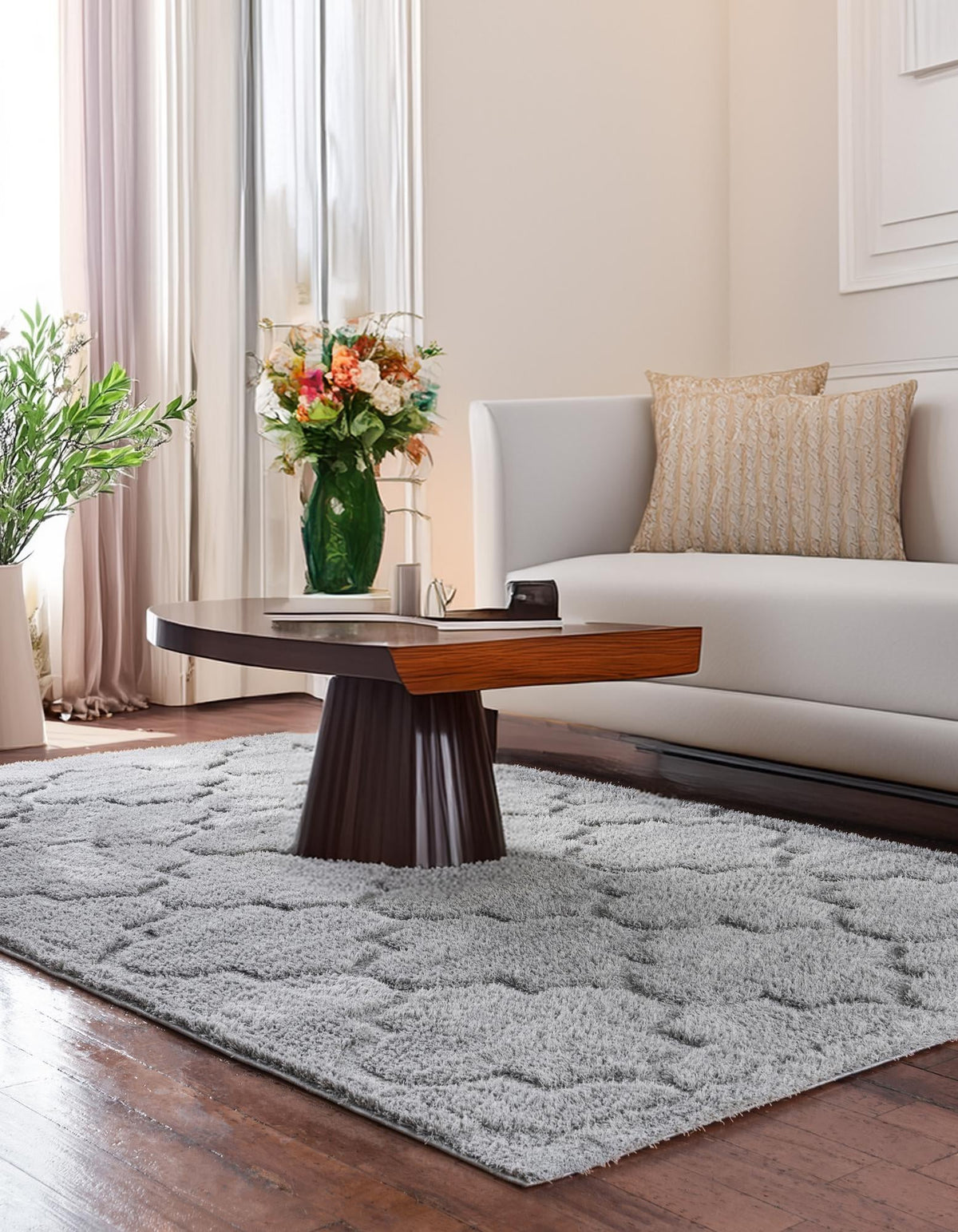 Trellis Haven Collection Area Rug -  Havencrest Rectangle Gray  lifestyle 7