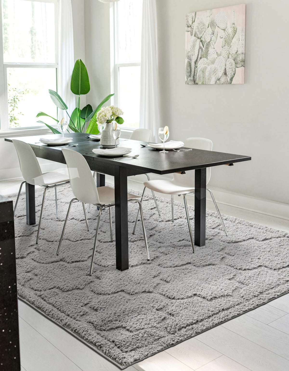 Trellis Haven Collection Area Rug -  Havencrest Rectangle Gray  lifestyle 25